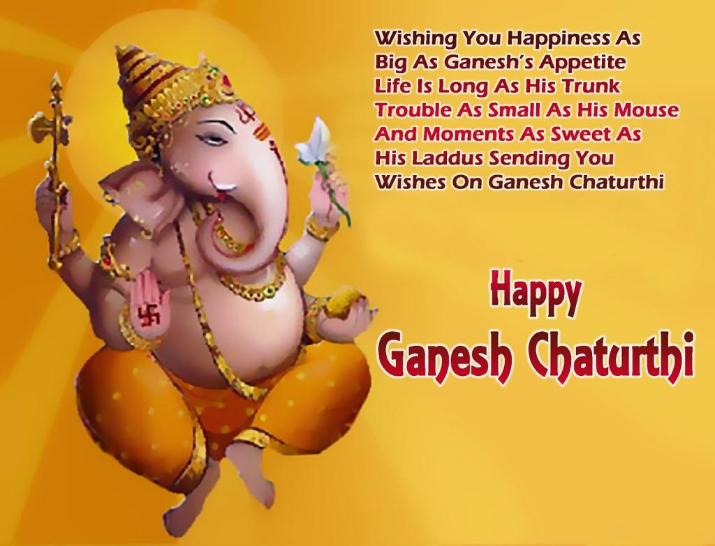 Happy Ganesh Chaturthi Greetings Cards Images Photos Quotes in English