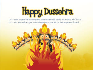 Happy Dussehra  Vijayadashami Wishes Greeting Card, Ecard, Image 